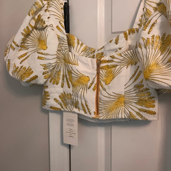 Yellow and White Midi Pencil Skirt set Resort Wear - Picture 5 of 10